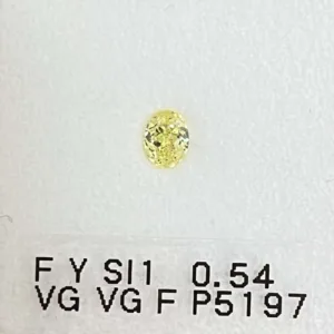 0.54 Carat Oval Fancy Yellow SI1 Natural Diamond