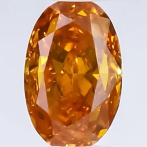 0.36 Carat Oval Fancy Deep Orange Natural Diamond