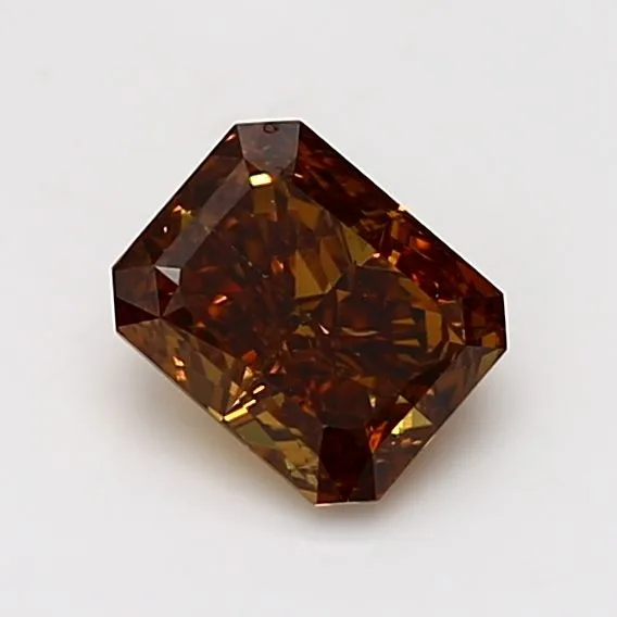 1.03 Carat Radiant Fancy Deep Orange Brown SI1 Natural Diamond