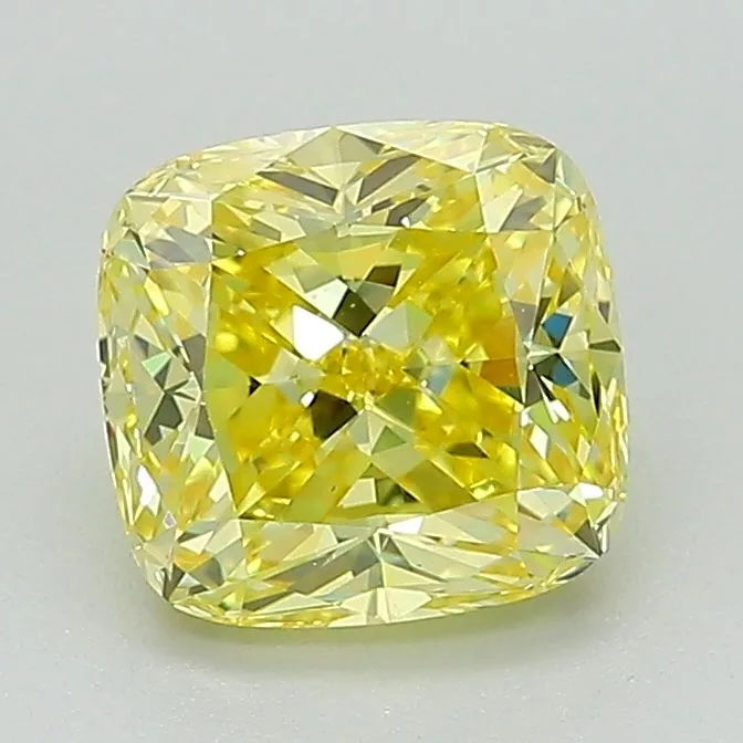 1.72 Carat Fancy Vivid Yellow VS1 CUSHION MODIFIED Lab Diamond