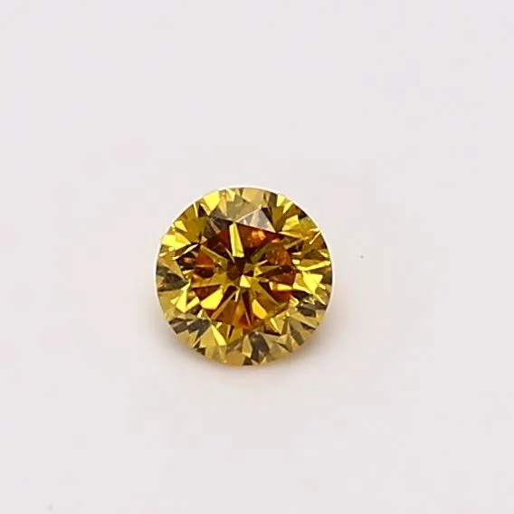 0.22 Carat Round Fancy Vivid Yellow I2 Natural Diamond