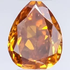 0.39 Carat Pear Fancy Deep Orange I1 Natural Diamond