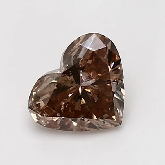 1.03 Carat Heart Fancy Dark Orange Brown I2 Natural Diamond
