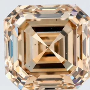 3.03 Carat Square Emerald Fancy Light Brown SI2 Natural Diamond