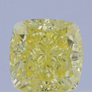 0.6 Carat Cushion Brilliant Fancy Yellow VS1 Natural Diamond