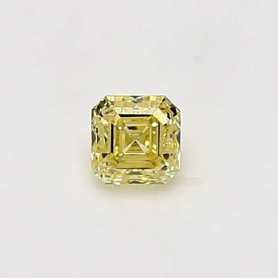 0.32 Carat Asscher Fancy Intense Yellow VS1 Natural Diamond