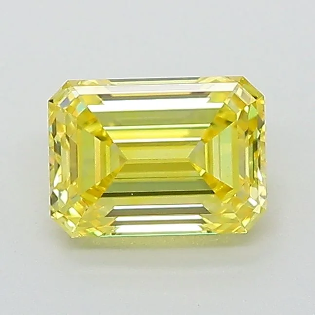 1.06 Carat Fancy Vivid Yellow VS1 EMERALD Lab Diamond