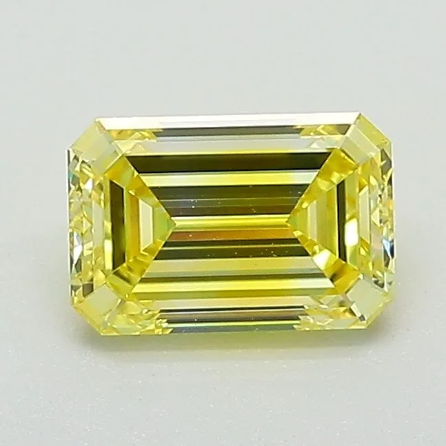 1.04 Carat Fancy Intense Yellow VS1 EMERALD Lab Diamond