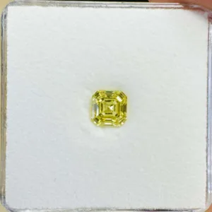 1.22 Carat Square Emerald Fancy Intense Yellow VS2 Natural Diamond