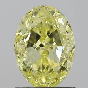 1.51 Carat Oval Fancy Intense Yellow SI1 Natural Diamond