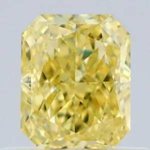 0.58 Carat Radiant Fancy Intense Yellow VS1 Natural Diamond