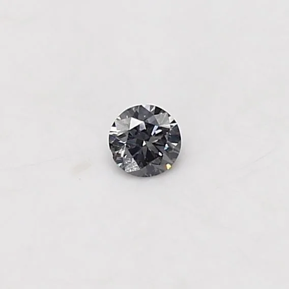 0.07 Carat Round Fancy Gray Blue SI2 Natural Diamond