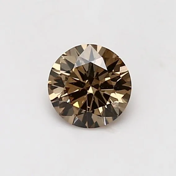 0.51 Carat Round Fancy Brown Yellow VS1 Natural Diamond