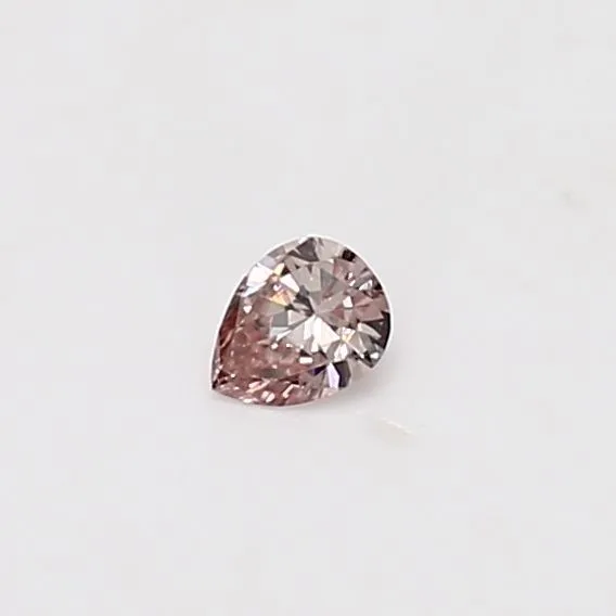 0.09 Carat Pear Fancy Pink Natural Diamond