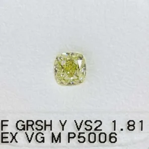 1.81 Carat Cushion Modified Fancy Yellow VS2 Natural Diamond