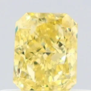0.5 Carat Radiant Fancy Intense Yellow VS2 Natural Diamond