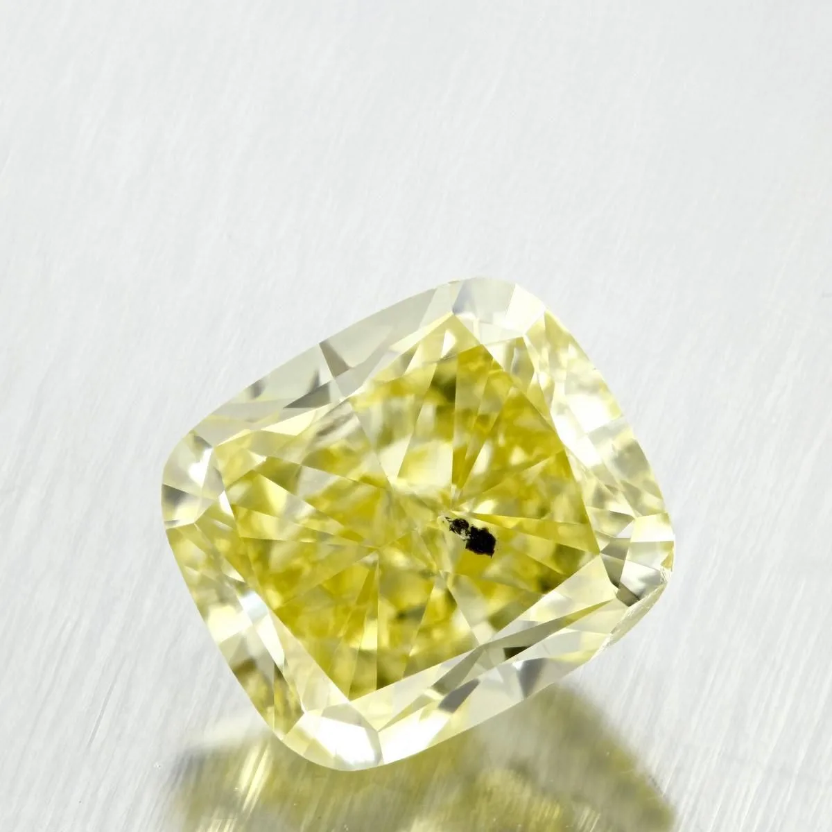0.81 Carat Cushion Brilliant Fancy Yellow I1 Natural Diamond