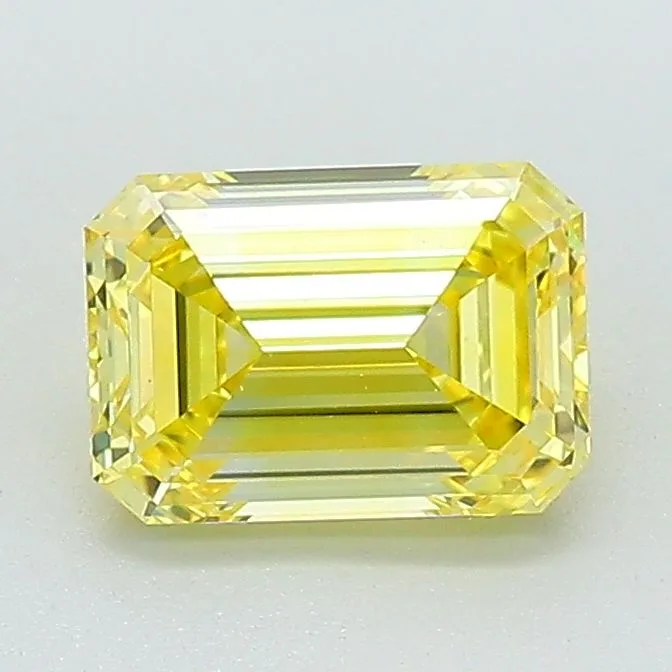 1.12 Carat Fancy Vivid Yellow VVS2 EMERALD Lab Diamond