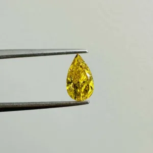 1.51 Carat Pear Fancy Vivid Yellow SI2 Natural Diamond