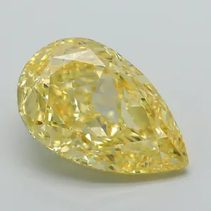 5.26 Carat Pear Fancy Vivid Yellow VVS1 Lab Diamond