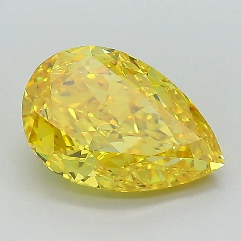 1.76 Carat Fancy Vivid Yellow VVS2 PEAR Lab Diamond