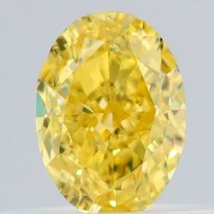 0.5 Carat Oval Fancy Intense Yellow VVS1 Natural Diamond