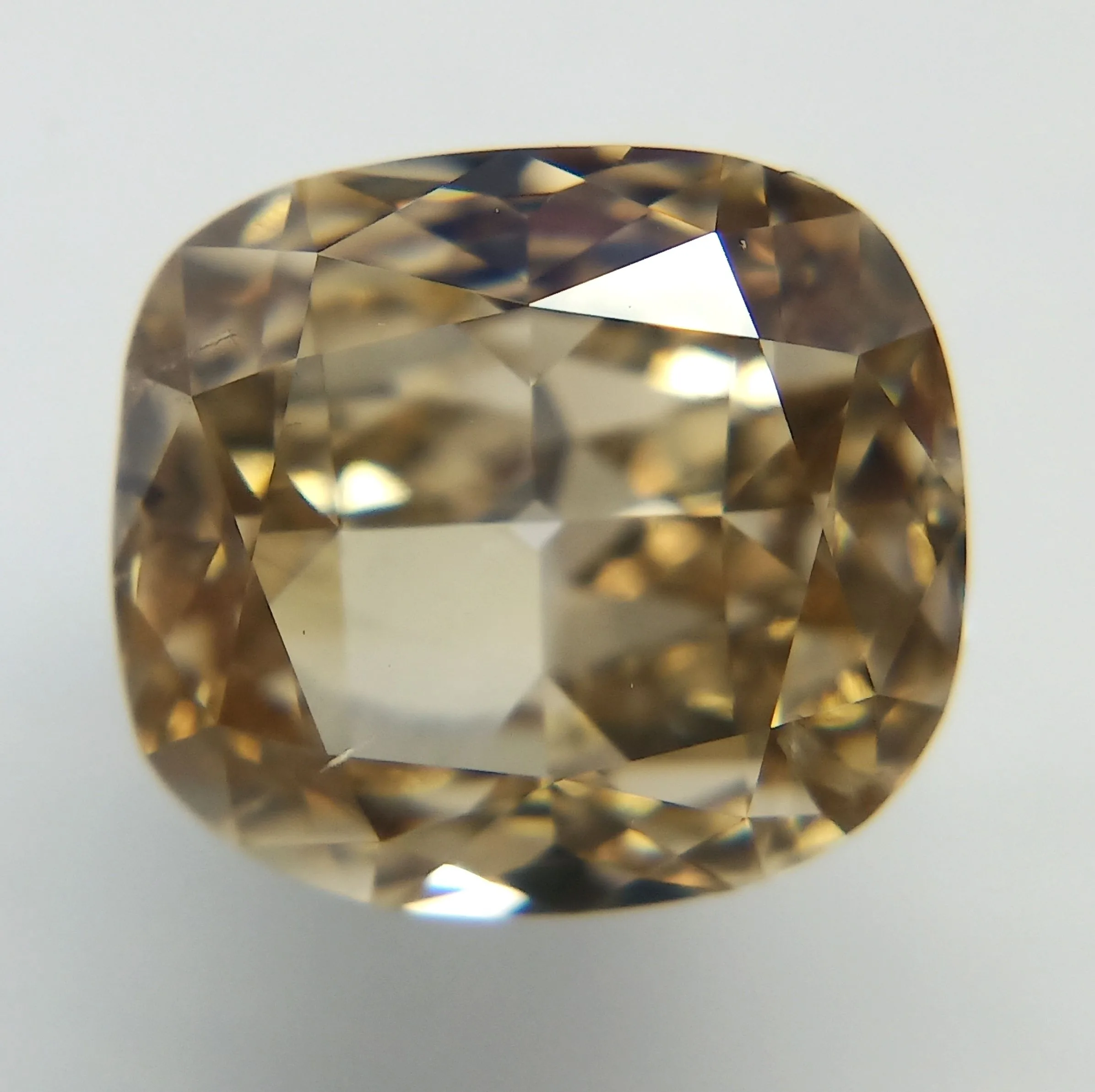 2 Carat Cushion Modified Fancy Brown Yellow Natural Diamond