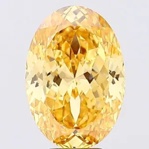4.25 Carat Oval Fancy Vivid Yellow VVS2 Lab Diamond