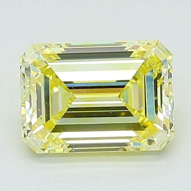 1.29 Carat Fancy Intense Yellow VS1 EMERALD Lab Diamond