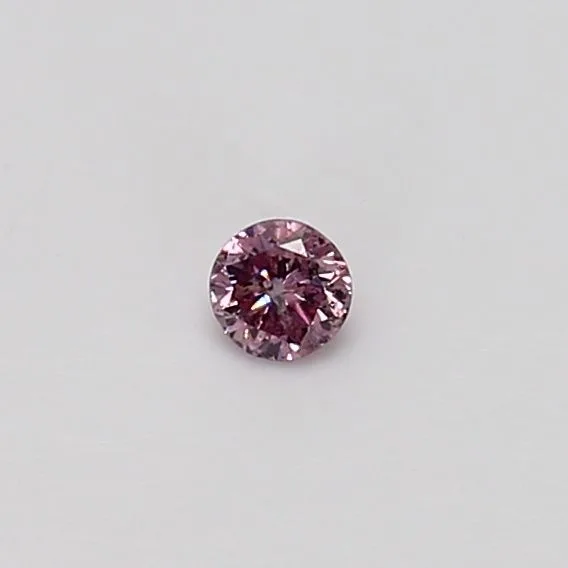 0.07 Carat Round Fancy Intense Purple Pink I1 Natural Diamond