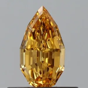 0.5 Carat Pear Fancy Vivid Yellow Orange SI1 Natural Diamond