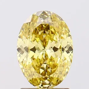 1.61 Carat Oval Fancy Vivid Yellow VVS2 Lab Diamond