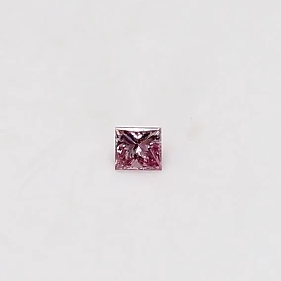 0.03 Carat Princess Fancy Intense Pink Natural Diamond