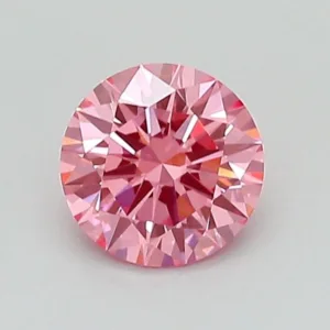 0.67 Carat Round Fancy Vivid Pink VS1 Lab Diamond