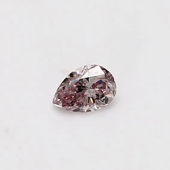 0.17 Carat Pear Fancy Pink I2 Natural Diamond