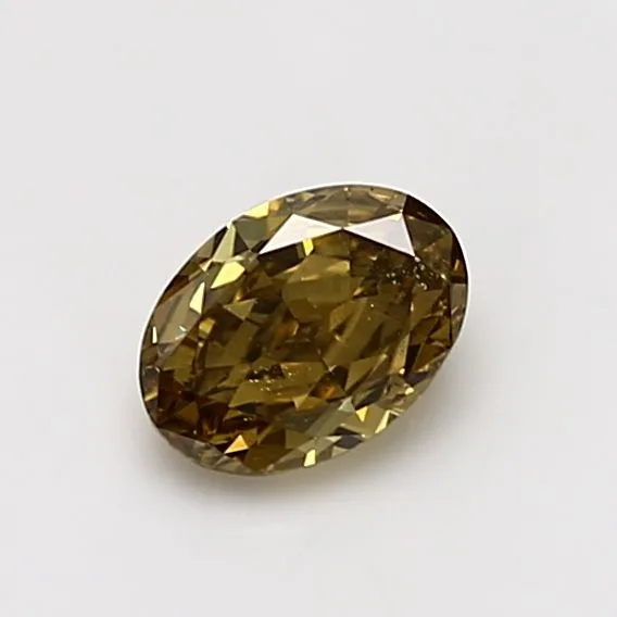 0.71 Carat Oval Fancy Deep Yellow SI1 Natural Diamond
