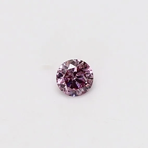 0.08 Carat Round Fancy Intense Pink I1 Natural Diamond