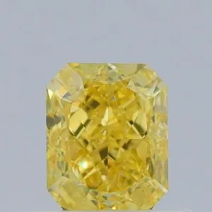 0.5 Carat Emerald Fancy Vivid Yellow VVS2 Natural Diamond