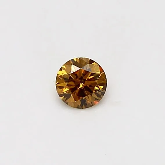 0.15 Carat Round Fancy Deep Yellow SI2 Natural Diamond