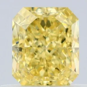 0.54 Carat Radiant Fancy Intense Yellow VS1 Natural Diamond