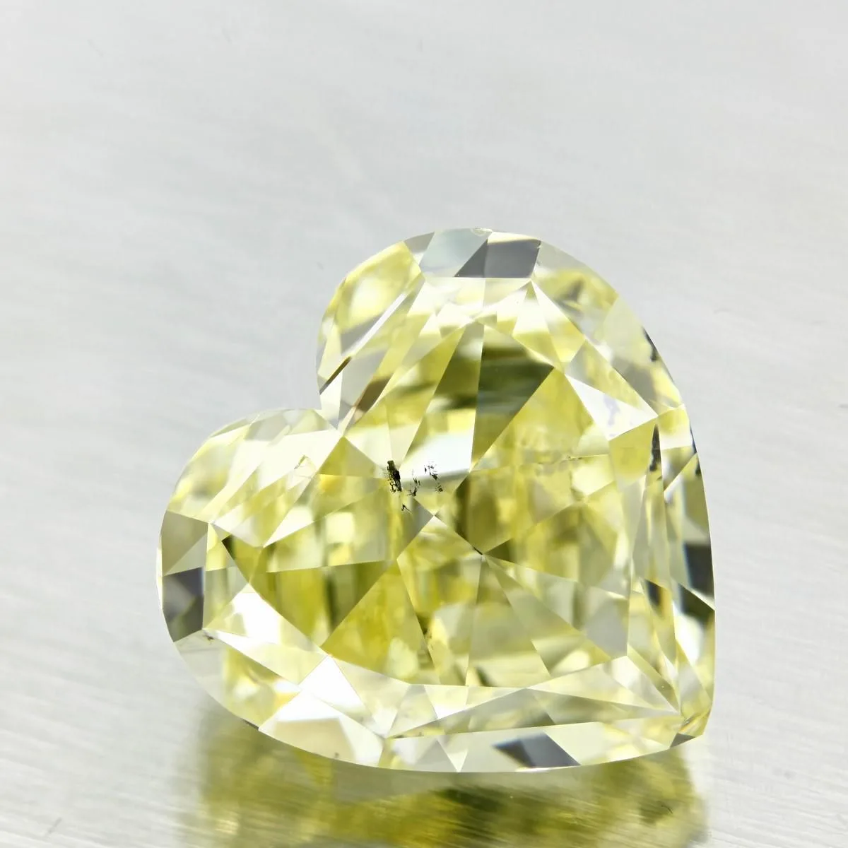 5.08 Carat Heart Fancy Light Yellow SI2 Natural Diamond