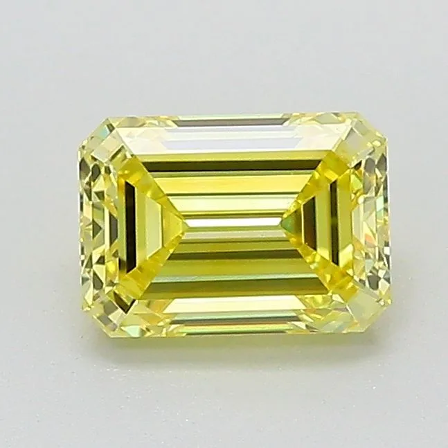1.04 Carat Fancy Vivid Yellow VVS1 EMERALD Lab Diamond