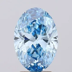 2.52 Carat Oval Fancy Vivid Blue VS1 Lab Diamond