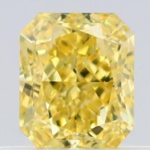 0.5 Carat Radiant Fancy Intense Yellow VVS2 Natural Diamond