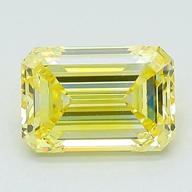 1.21 Carat Fancy Vivid Yellow VS1 EMERALD Lab Diamond