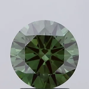 1.91 Carat Round Fancy Vivid Green VVS2 Lab Diamond