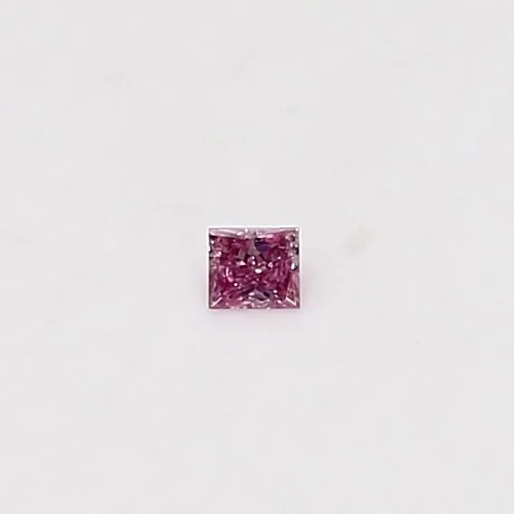 0.03 Carat Princess Fancy Intense Purple Pink Natural Diamond