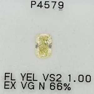 1 Carat Cushion Brilliant Fancy Light Yellow VS2 Natural Diamond
