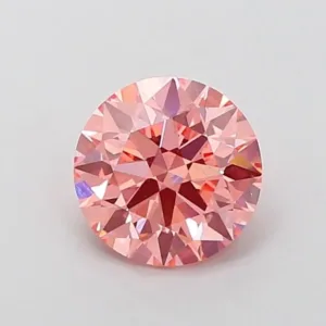 1.25 Carat Round Fancy Vivid Pink VS1 Lab Diamond