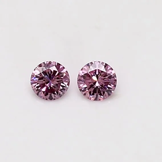 0.07 Carat Round Fancy Intense Pink Natural Diamond